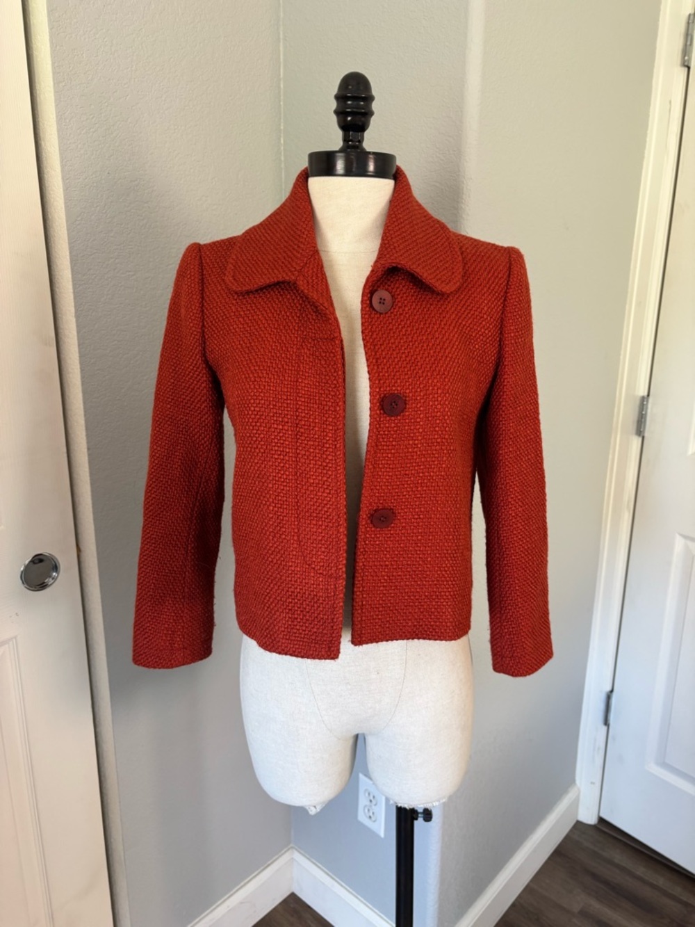 Theory Rust Orange Cropped Jacket
